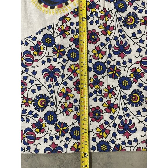 Curtain Panels Mandala Floral Pink Yellow Blue Large Colorful Boho Decor - Picture 8 of 11